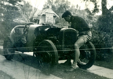 Don Dunnon with an Austin 7 during the early 1950s.